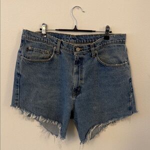 Vintage Ralph Lauren Blue Frayed Jean Shorts